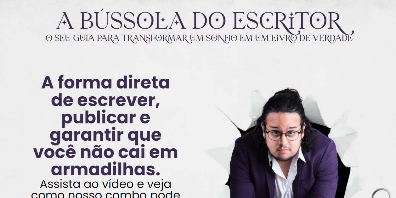 Imagem de um projeto de landing page chamado Bússola do Escritor